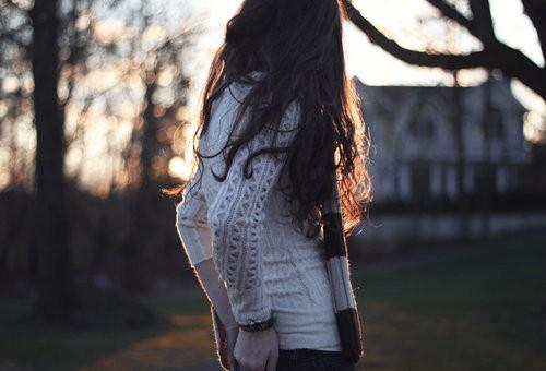 非主流夕阳美女背影