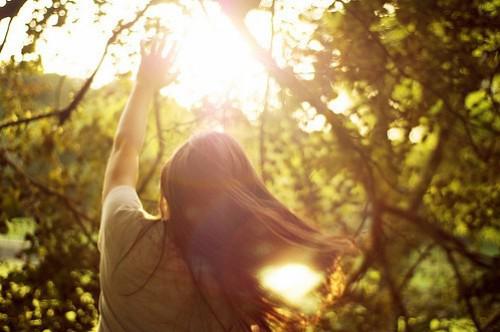 非主流夕阳美女背影