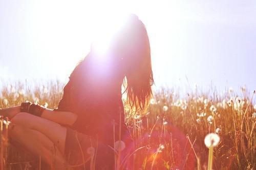 非主流夕阳女生背影