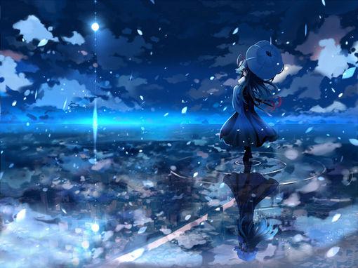 唯美动漫美女背影