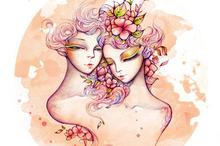双子座插画美图