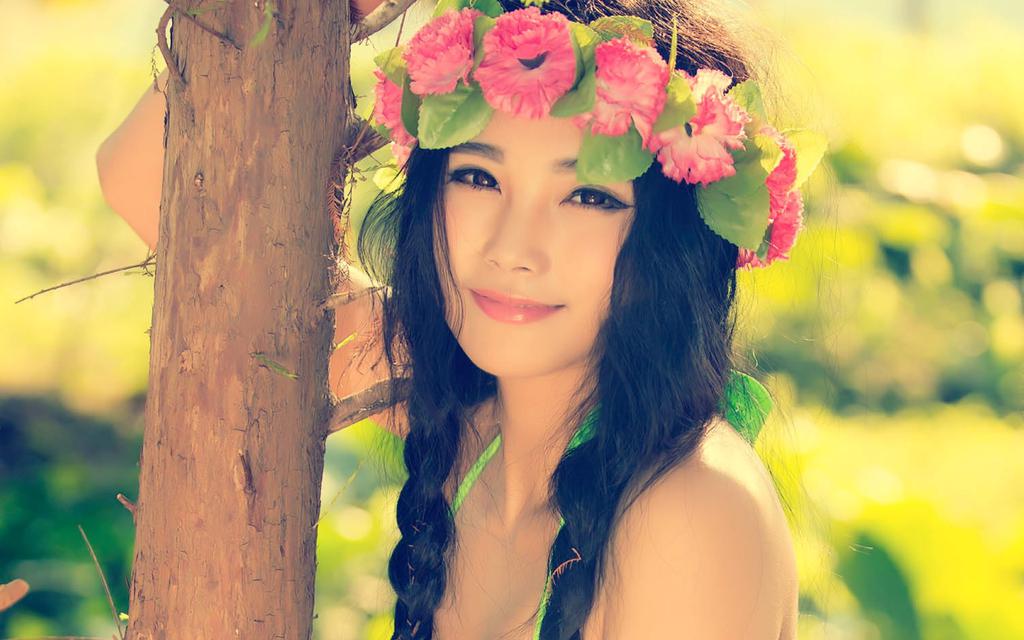 清明节踏青美女图片