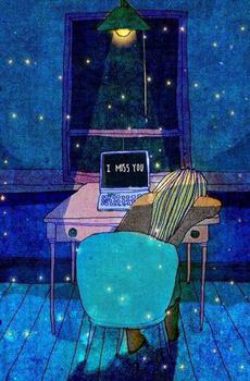 忧郁的蓝色手机壁纸-5