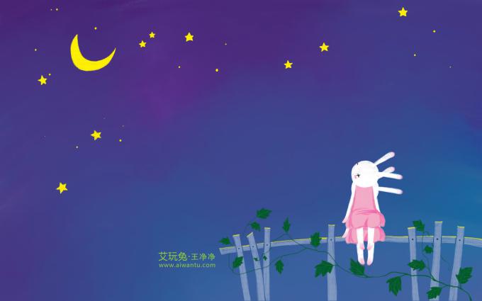 卡通弯月亮图片