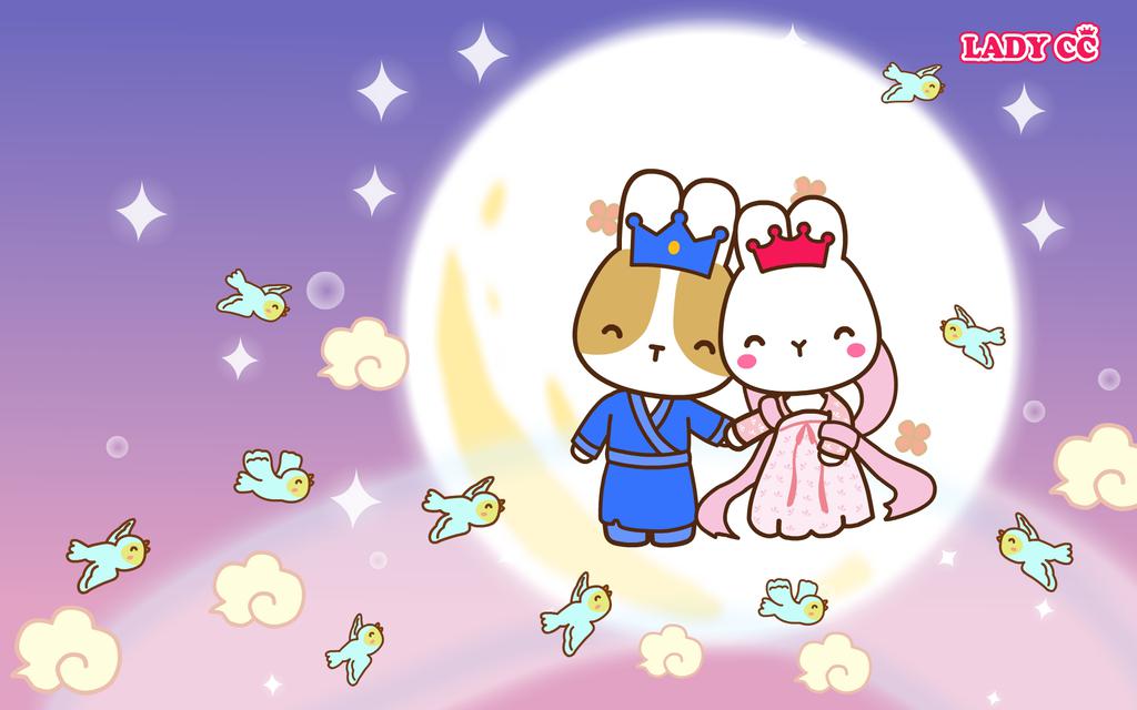 可爱矢量卡通人物爱情桌面壁纸