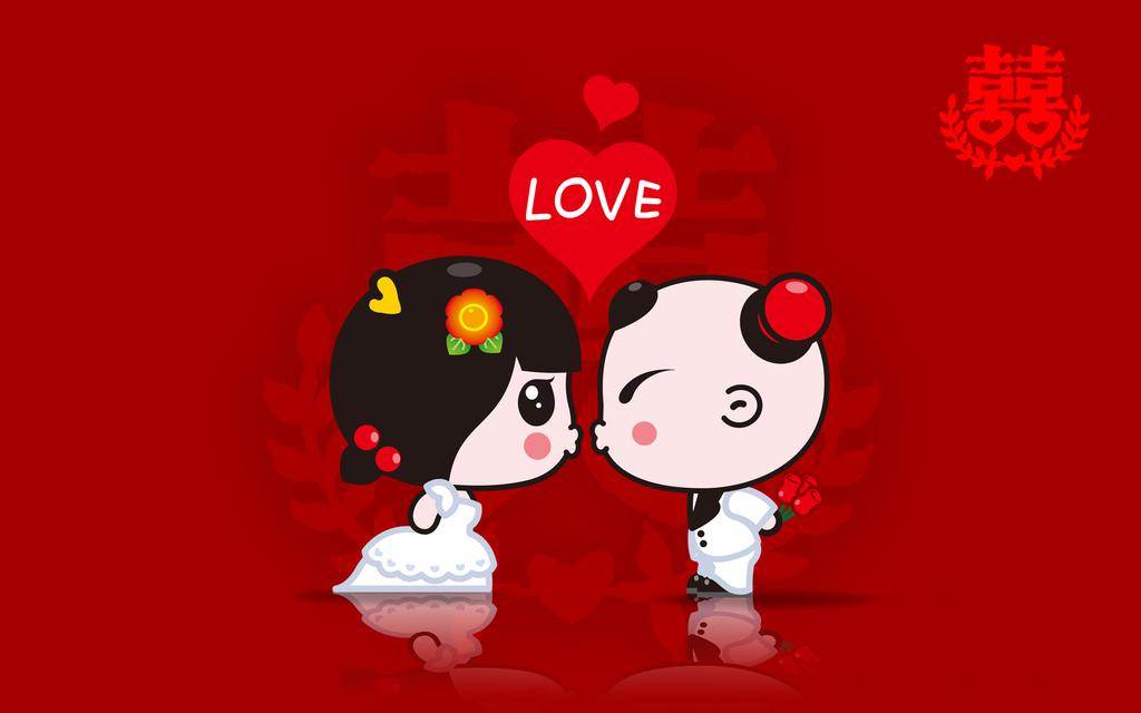 喜结良缘卡通爱情壁纸
