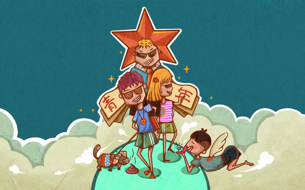 青年节卡通桌面壁纸