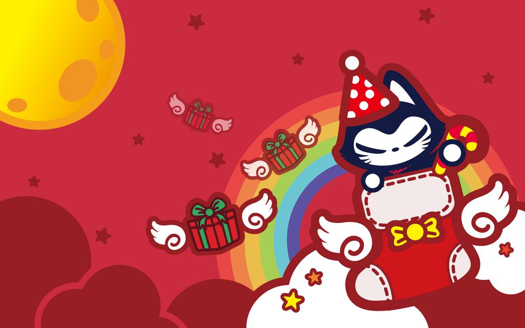 卡通拽猫新年祝福桌面壁纸