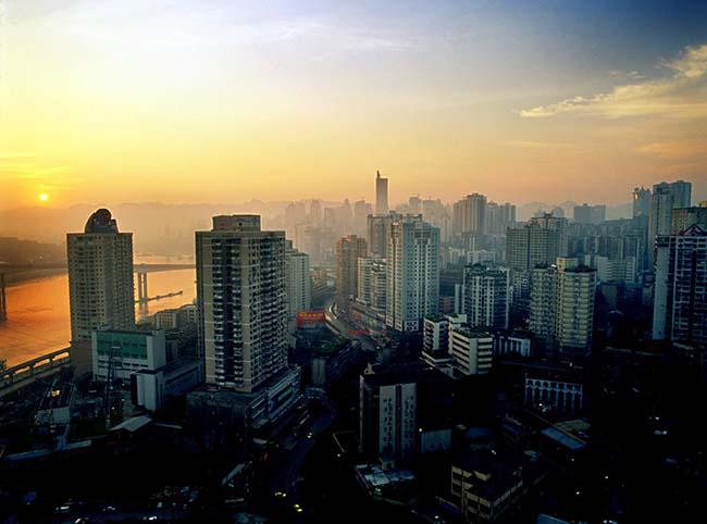 城市日出风光图片