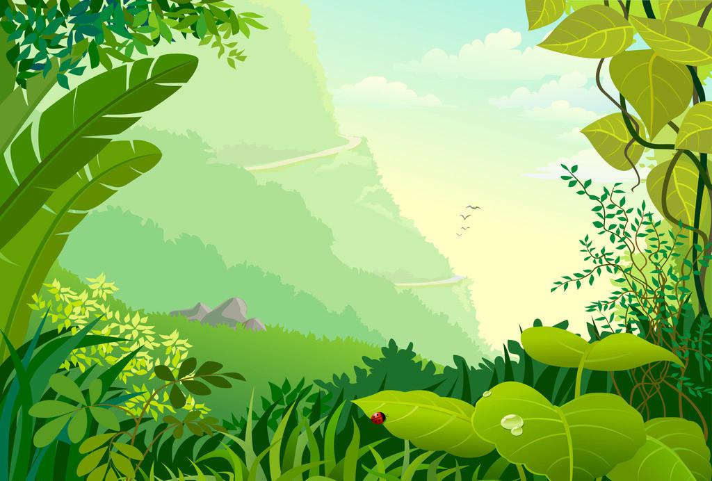 卡通山水森林图片