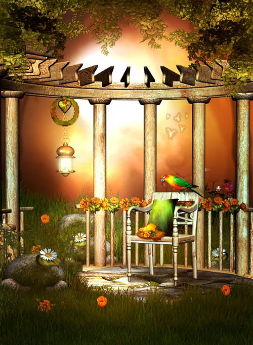 梦幻卡通森林风景图片