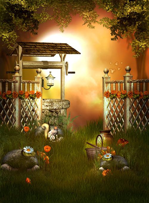 梦幻卡通森林风景图片