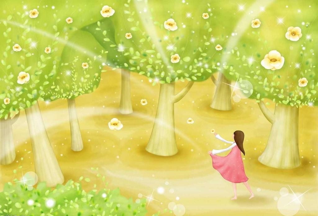 卡通山水森林图片