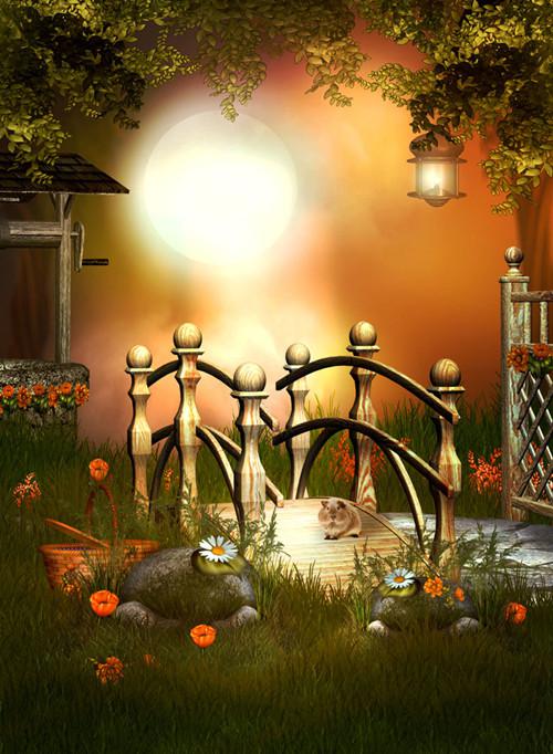 梦幻卡通森林风景图片