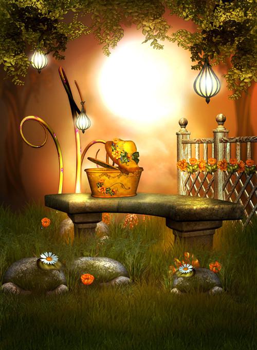 梦幻卡通森林风景图片