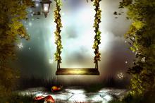 梦幻卡通森林风景图片