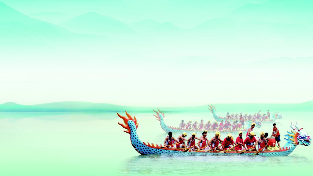 赛龙舟端午节桌面壁纸