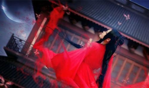 古装红衣美女图片