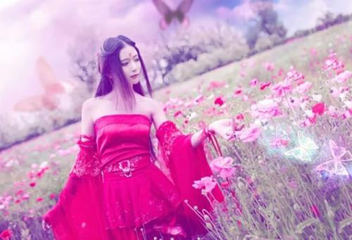 古装红衣美女图片