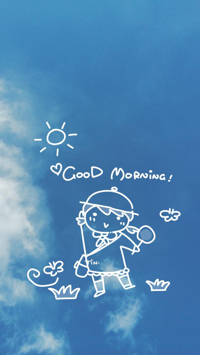 蓝天白云简约卡通