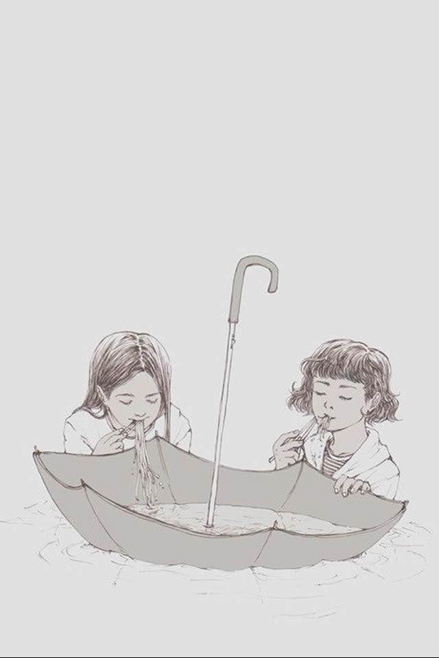 小清新手绘简约插画