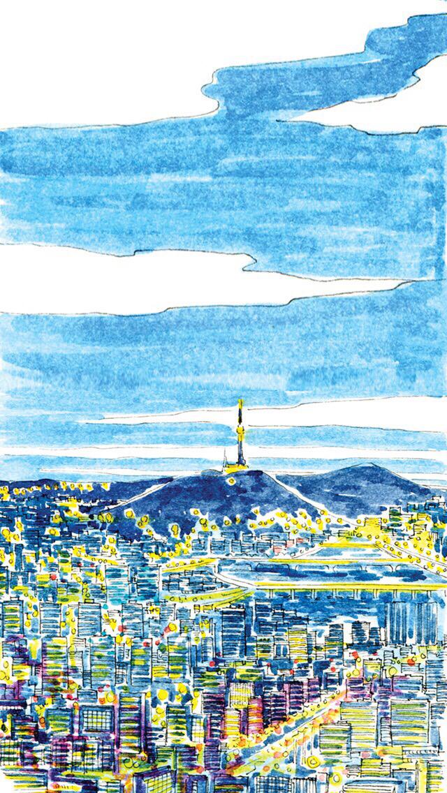 小清新卡通风景