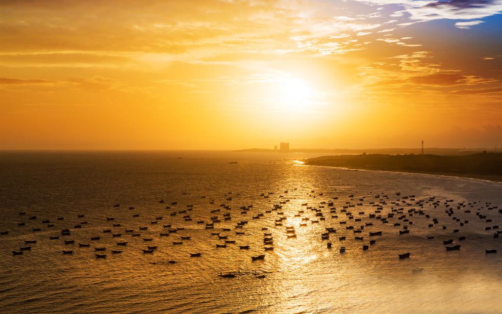 唯美海湾夕阳
