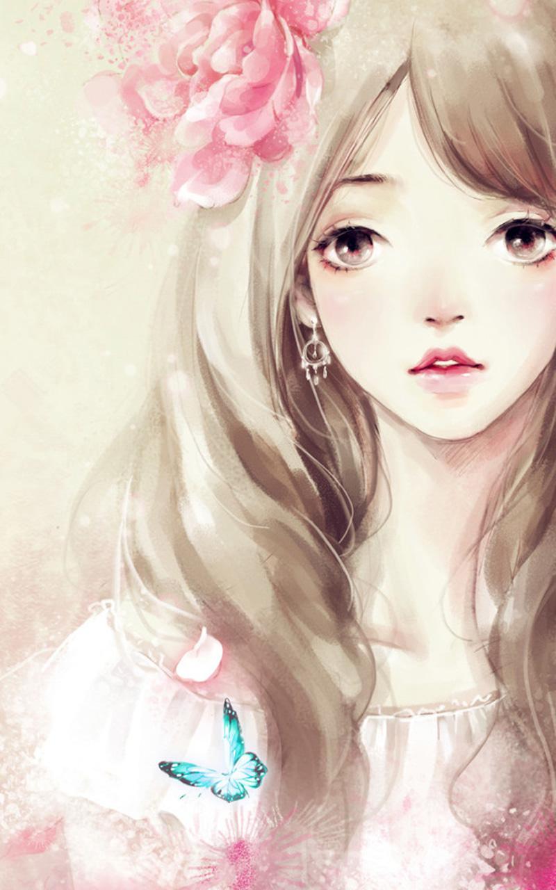 唯美少女小清新插画