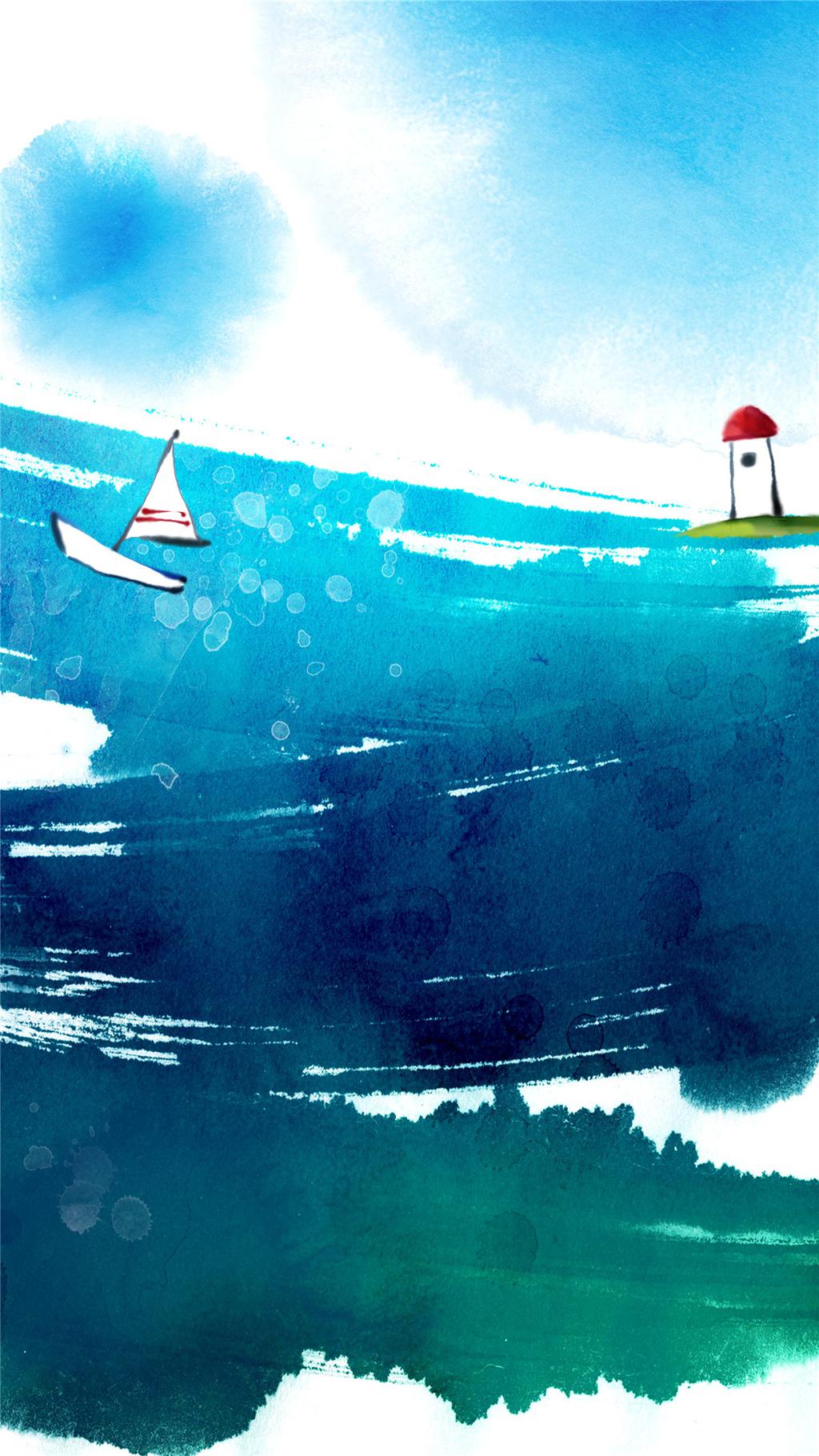 中国风水墨笔触植物