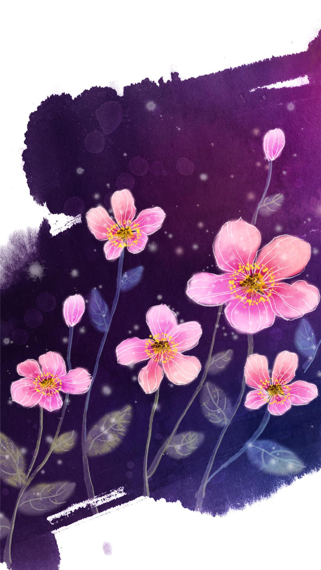 中国风水墨笔触植物