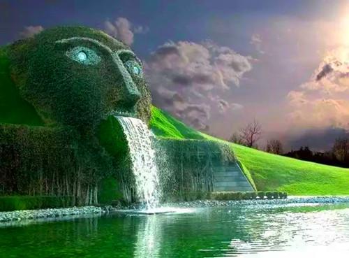 有生机的绿色园林