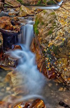 山林间唯美瀑布自然风光-2