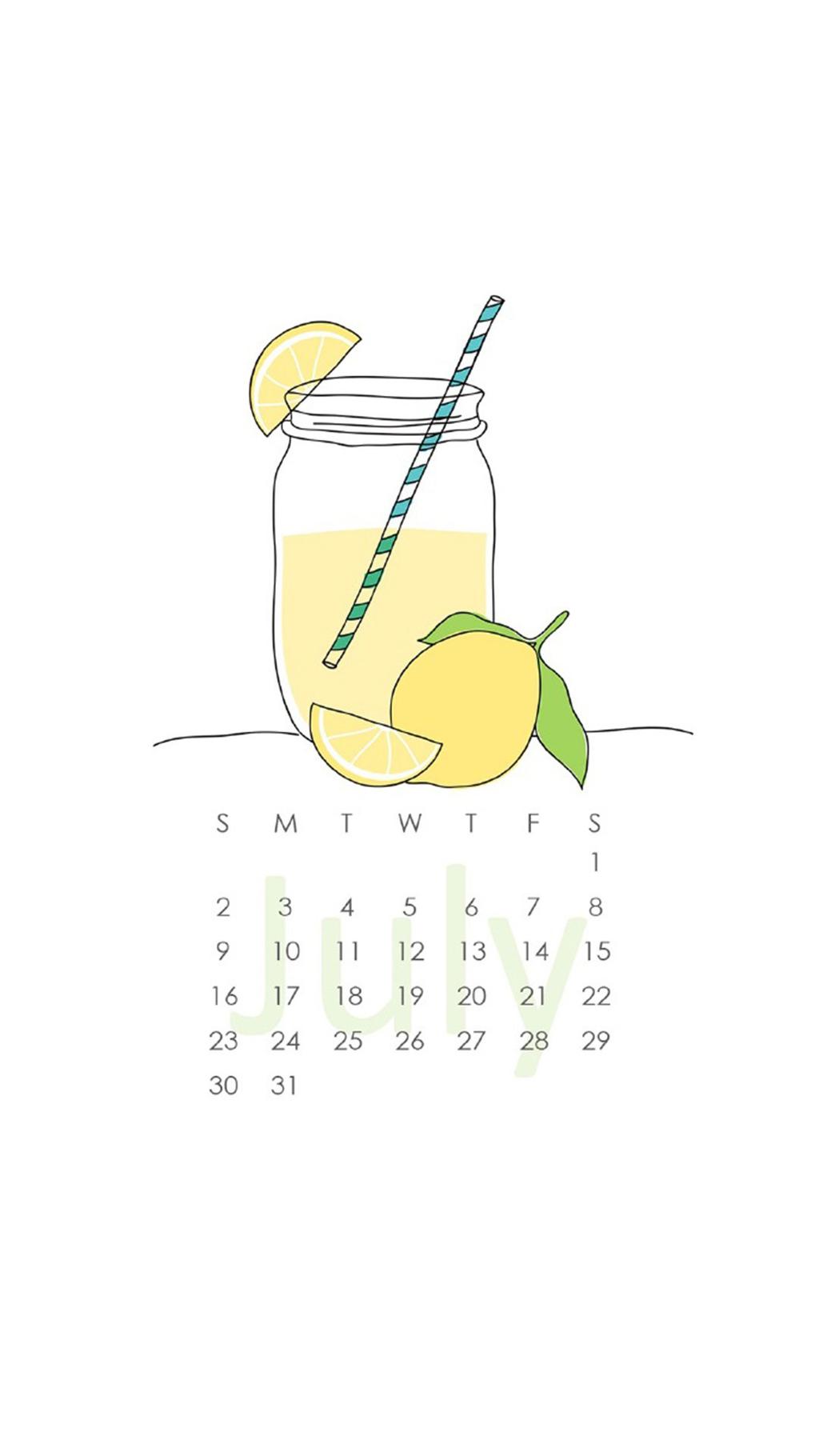 2017年7月小清新日历图片