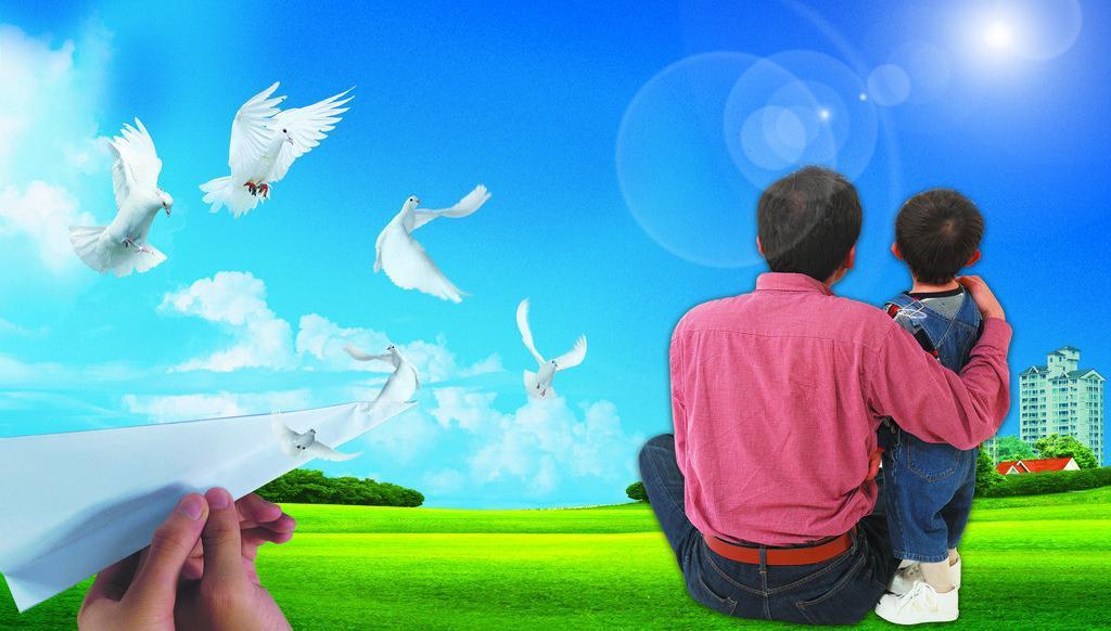 感恩父母背影图