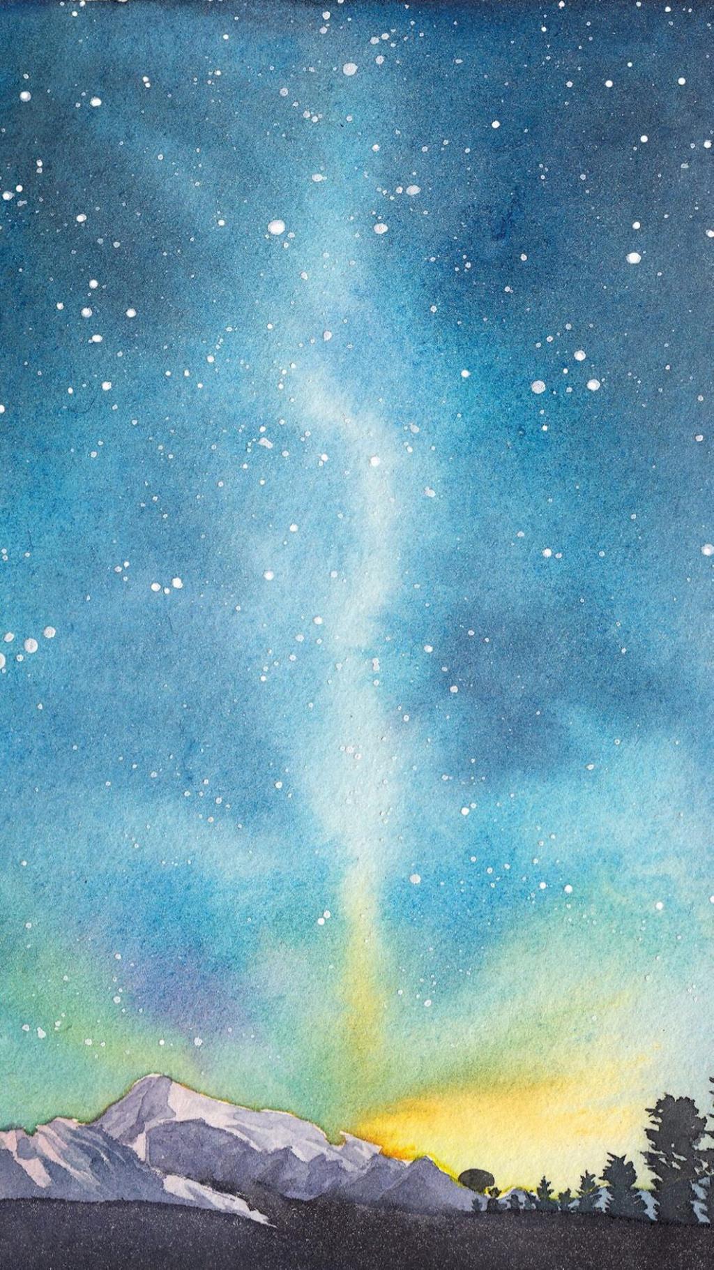 唯美手绘星空之夜