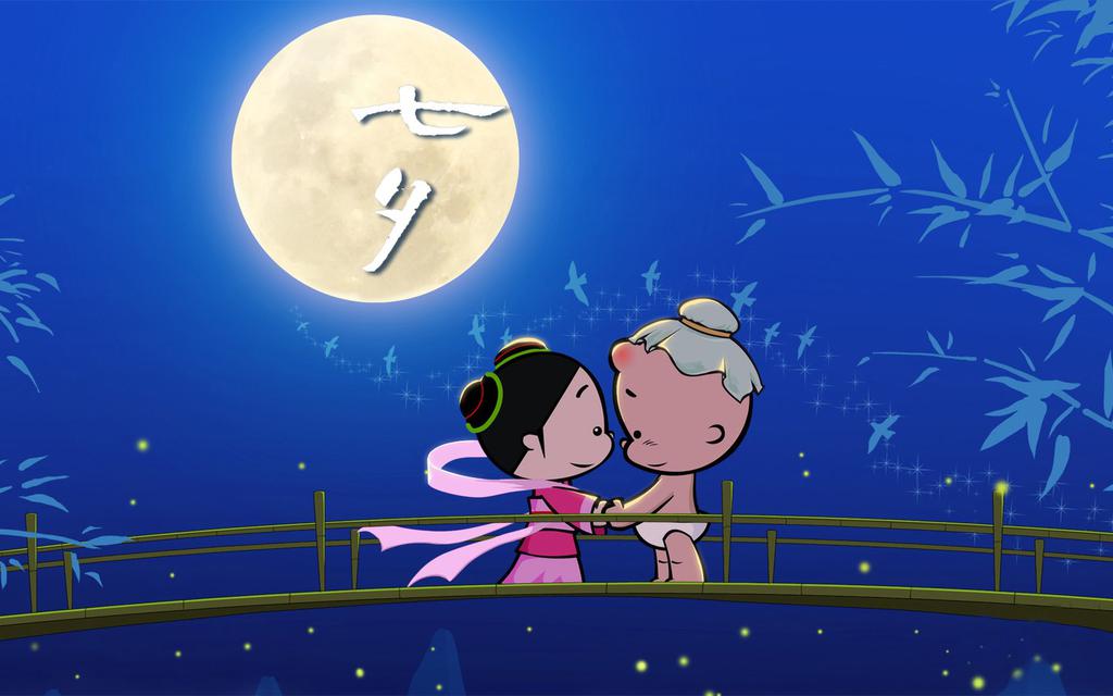 七夕情人节可爱卡通图片