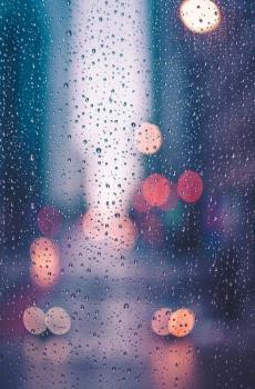 雨后车窗外城市夜景-5