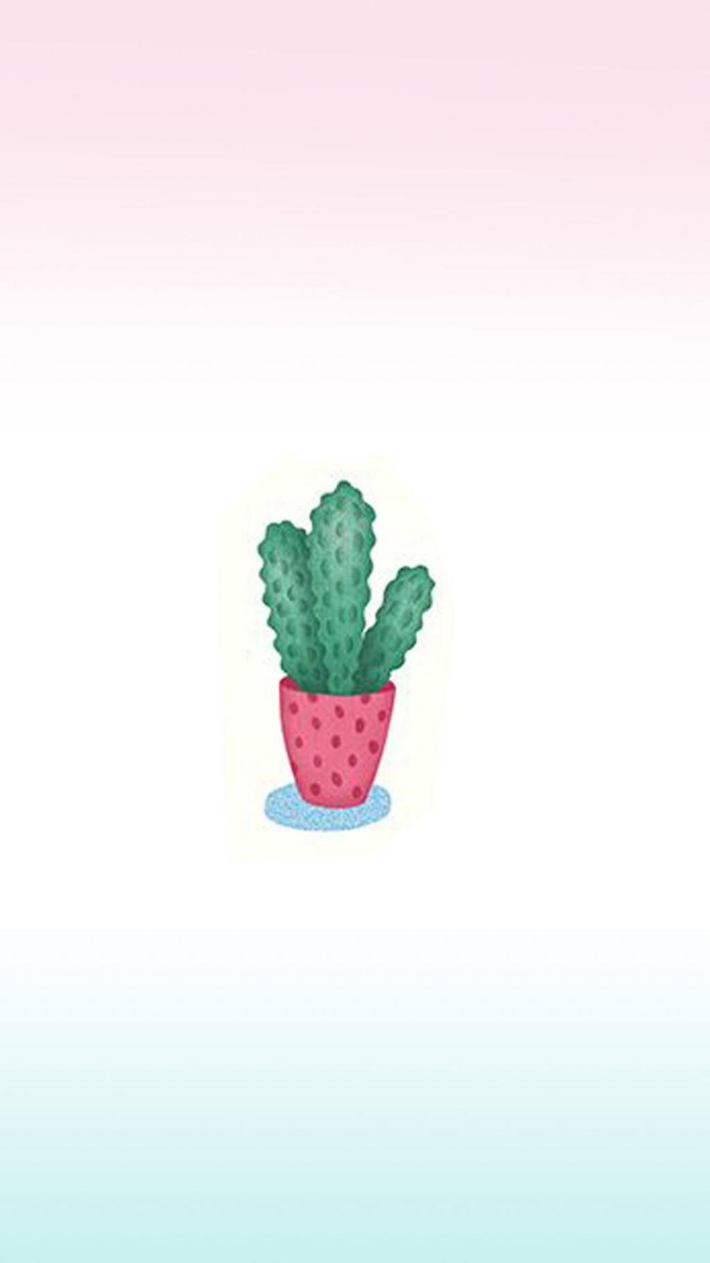 可爱小盆栽卡通插画背景