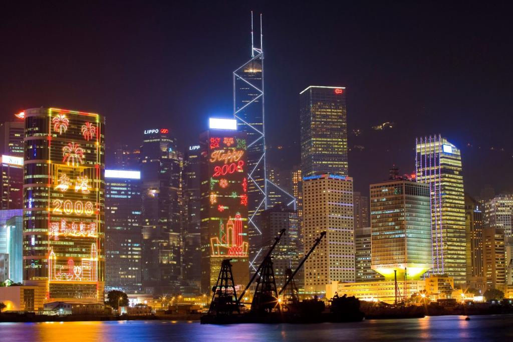 维多利亚港美丽夜景