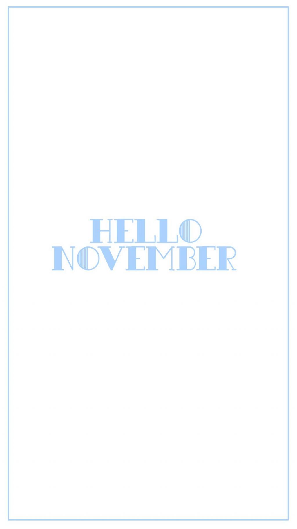 你好十一月创意简约英文文字