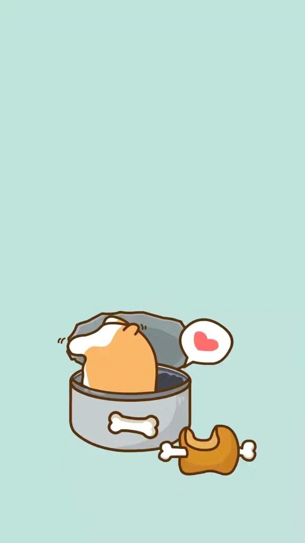 短腿柯基可爱卡通插画