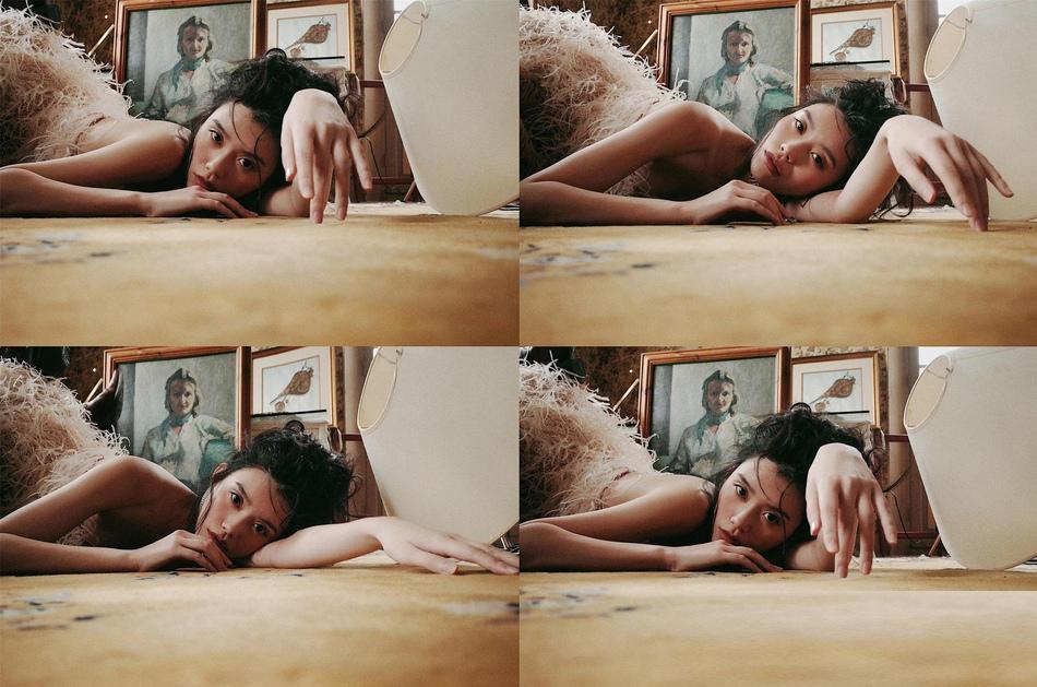 奚梦瑶爆炸头个性时尚杂志写真