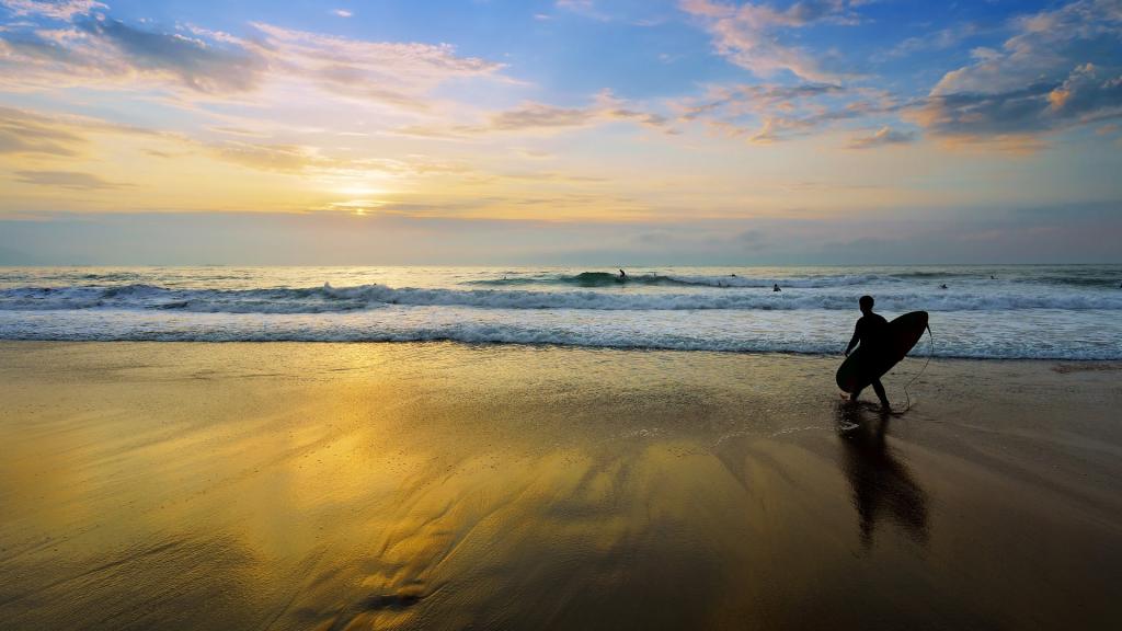 唯美海滩黄昏风景
