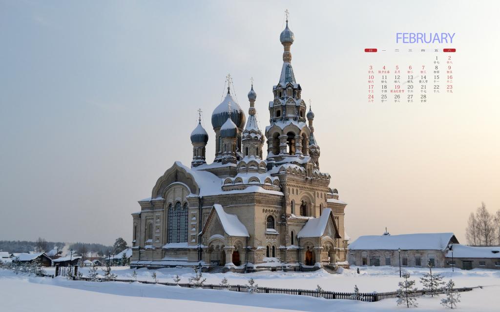 2019年2月寺庙教堂唯美摄影日历