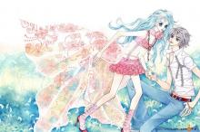 手绘恋爱中的情侣插画