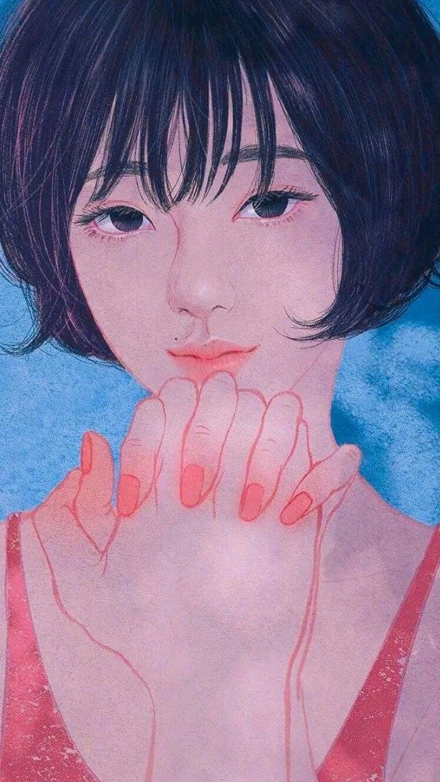 卡通一左一右唯美七夕情侣插画