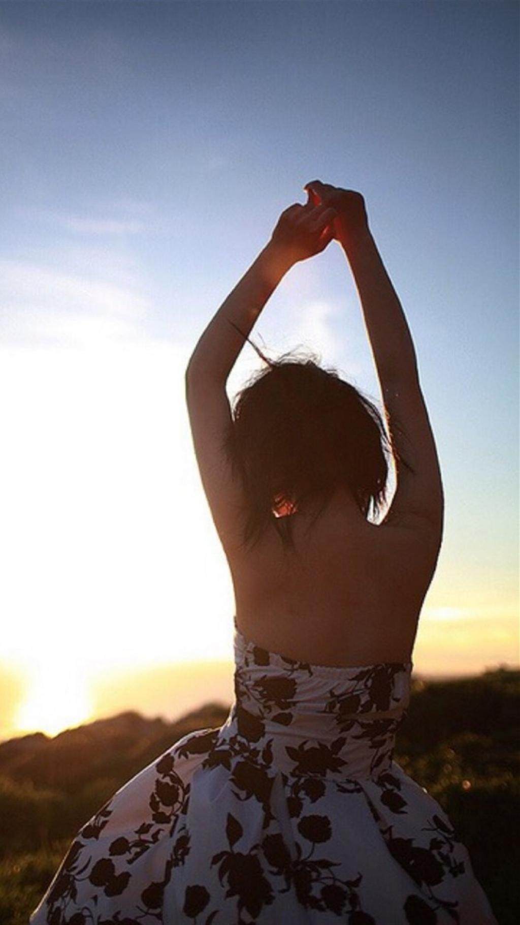 清新唯美美女背影