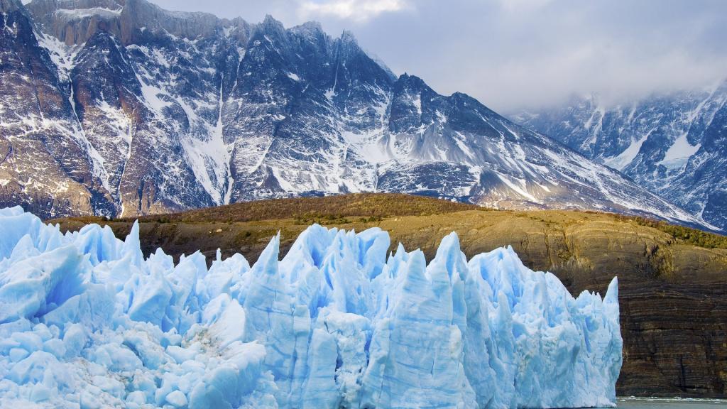 唯美冰川冰山雪景