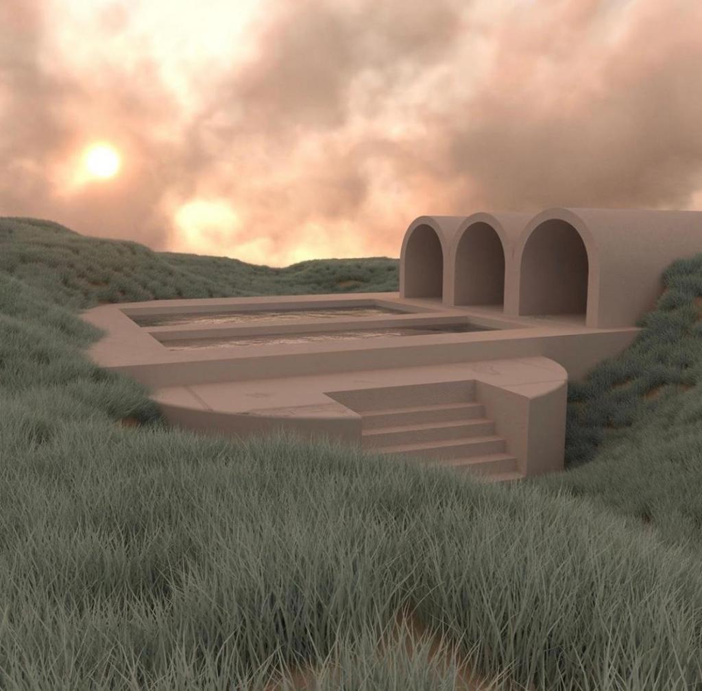 ins风建筑奶油色调创意摄影