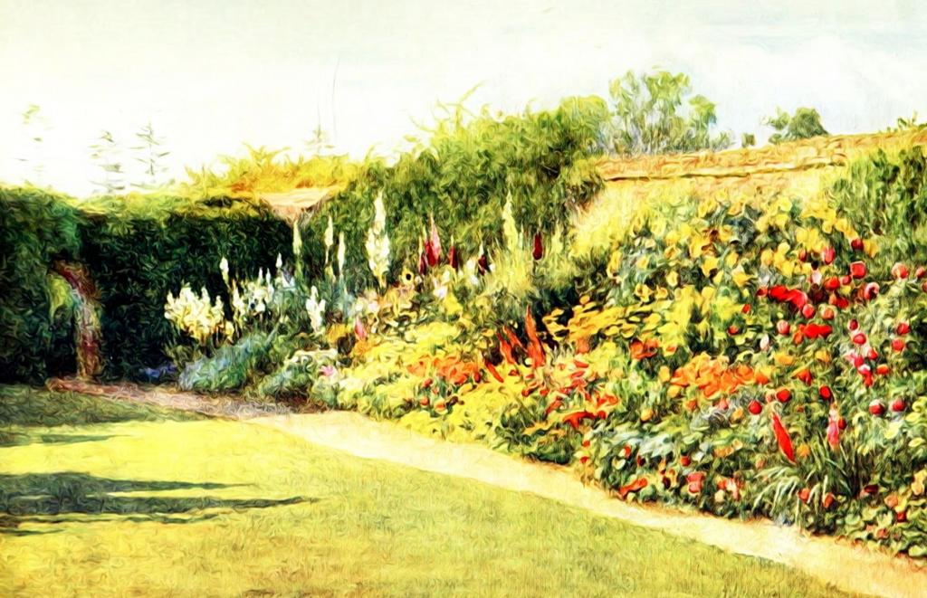 乡村风景水彩画